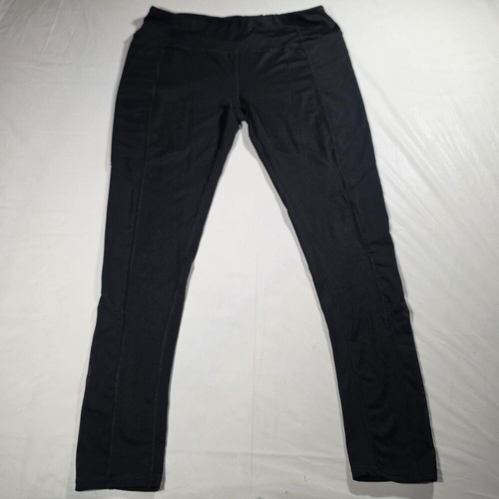Active Performance Leggings Womens Large Black Ankle Length Stretch Pants Yoga